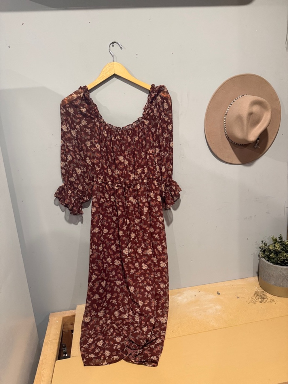 Dress Forum Burgundy Floral Maxi Dress